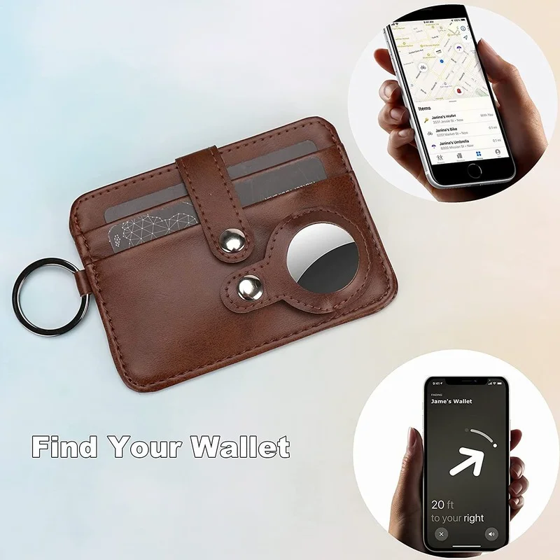 

Оригинальный кошелек для карт из натуральной кожи Airtag Кошелек коричневый трекер защита от потери мужской женский кошелек Роскошная кожа