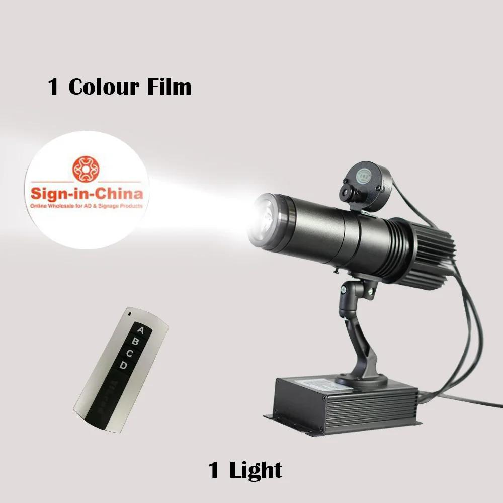 Proyector LED Gobo con Control remoto para interiores, lámpara con logotipo publicitario, color negro, 20W/30W