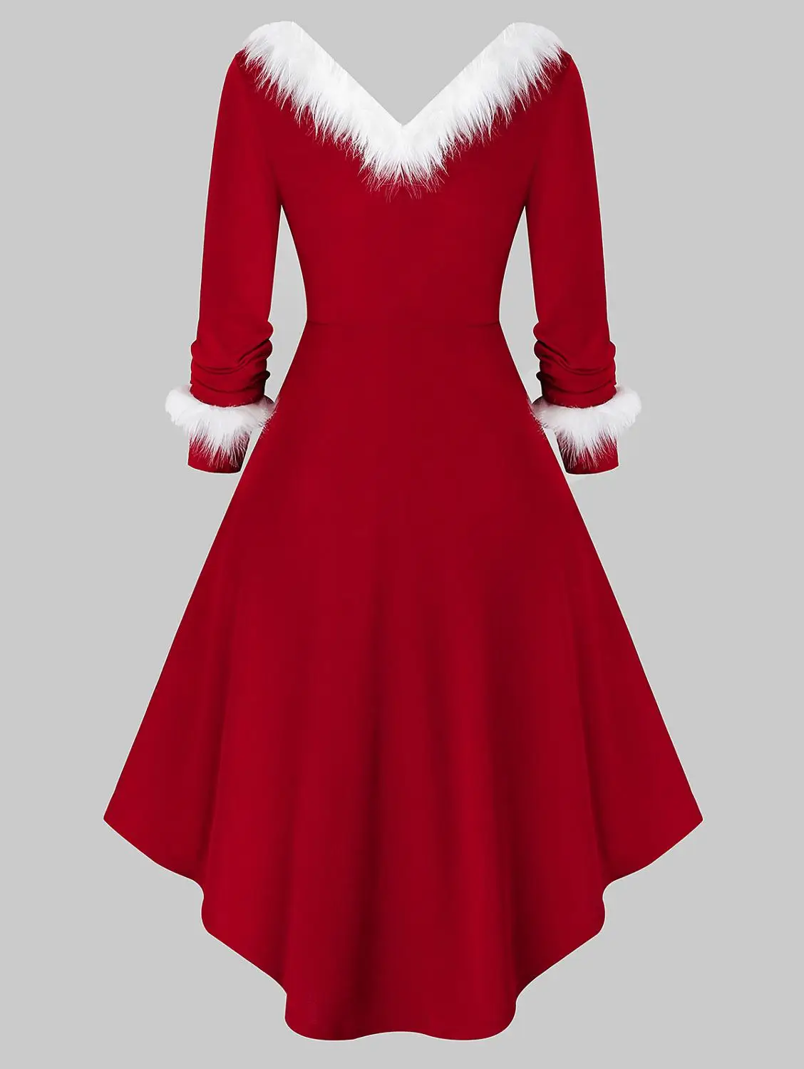 ROSEGAL/рождественское платье размера плюс с искусственным мехом вязаное длинным