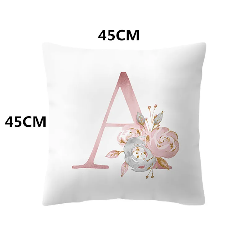 Наволочка для подушки с буквенным принтом 45x45 см английским алфавитом дома