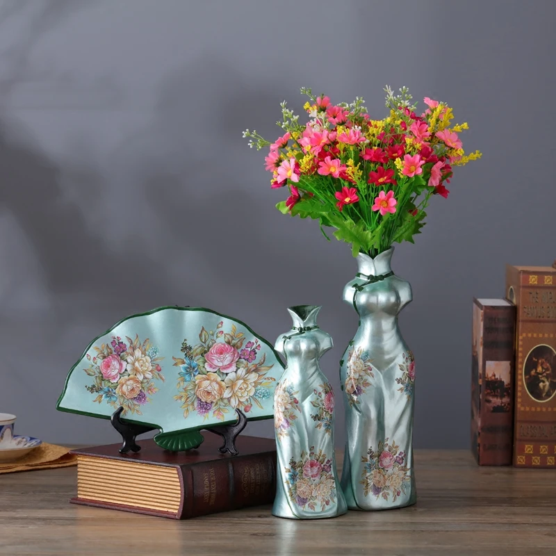 Керамическая напольная ваза в европейском стиле ретро из трех частей украшения