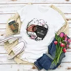 Женская футболка с рисунком ведьмы кофе, модная летняя футболка большого размера, топ, футболка в стиле Харадзюку, женская одежда