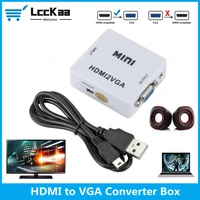 lcckaa hd 1080p hdmi compatible to vga converter with audio hdmi2vga adapter connector for pc laptop to hdtv projector converter