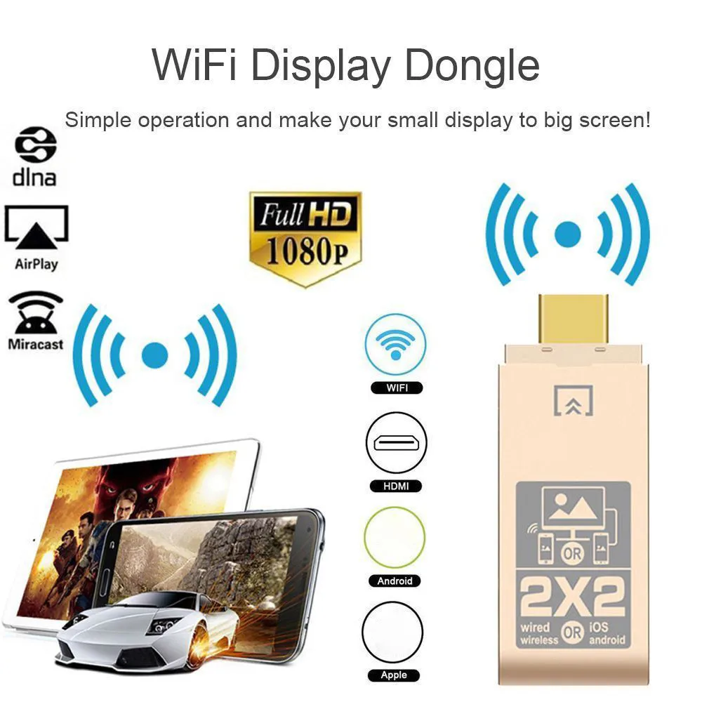 Лучшие предложения Беспроводной Вай Фай HDMI Дисплей ключ 2 4 ГГц ТВ Miracast обмена