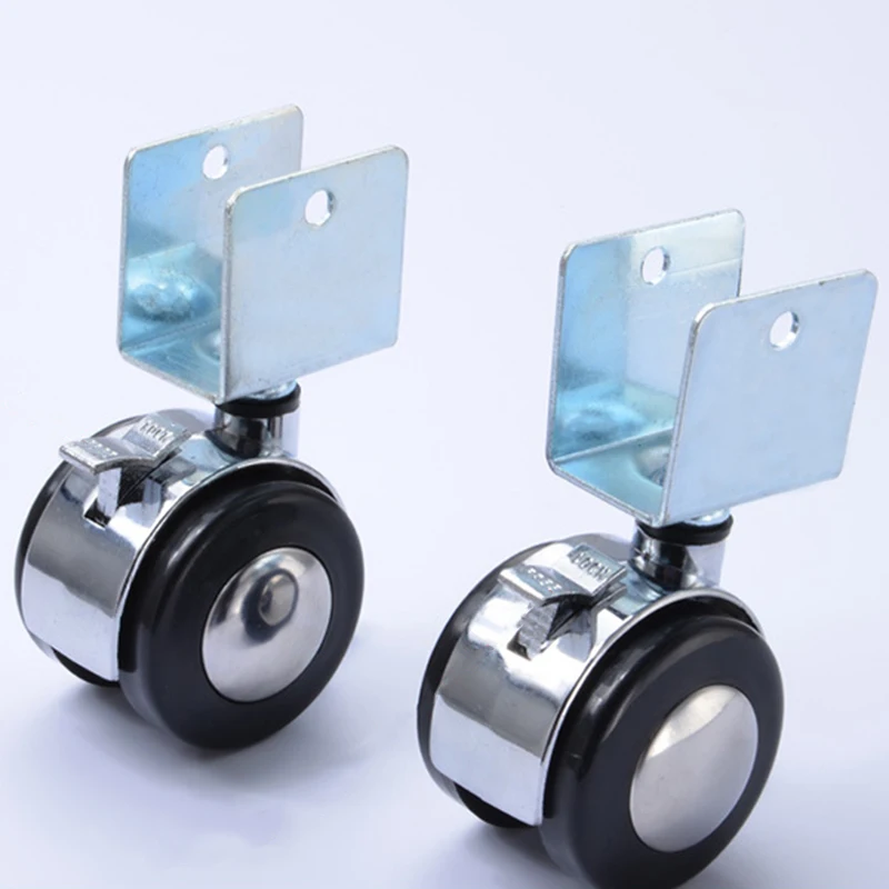 HOT 4Pcs 2 дюймовые ролики для детской кроватки зажим шкафа с тормозными колесами