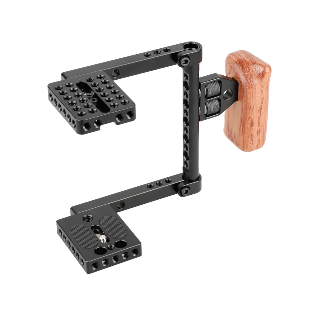 HDRIG  DSLR Video Camera Cage Stabilizer Rig with Wooden Handle(right) For Canon Nikon Sony A99