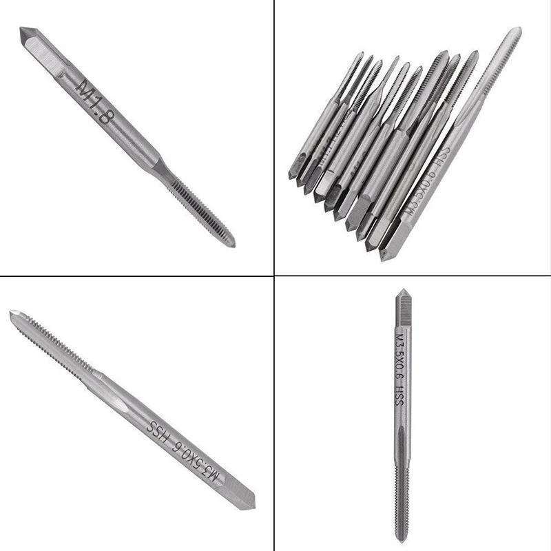 

10Pcs HSS M1 M1.2 M1.4 M1.6 M1.7 M1.8 M2 M2.5 M3 M3.5 Mini Tap Drill Bit Machine Metric Thread Tap Set Screw Tap
