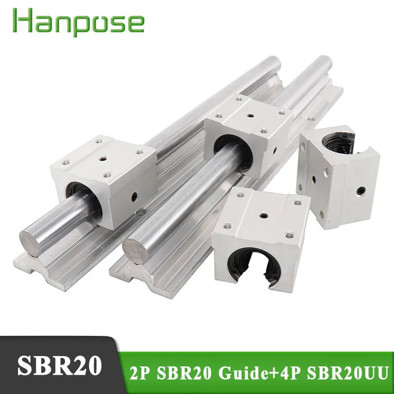 Линейная направляющая SBR20 2 шт. линейная Опора вала рельсы фреза и 4 линейных