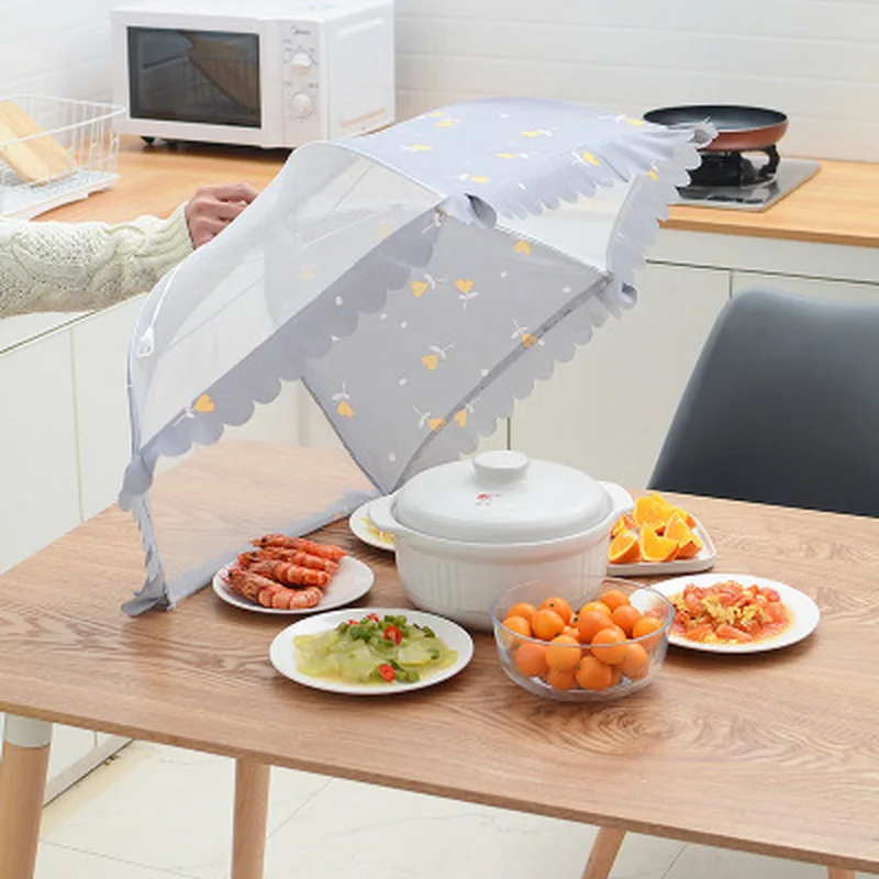 60CM Round Household Food Umbrella Cover Picnic Barbecue Party Anti Mosquito Fly Resistant Net Tent for Kitchen Dinner Table | Дом и сад