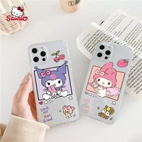 sanrio melody kuromi cartoon transparent phone case for iphone13 13pro 13promax 12 12pro max 11 pro x xs max xr 7 8 plus cover
