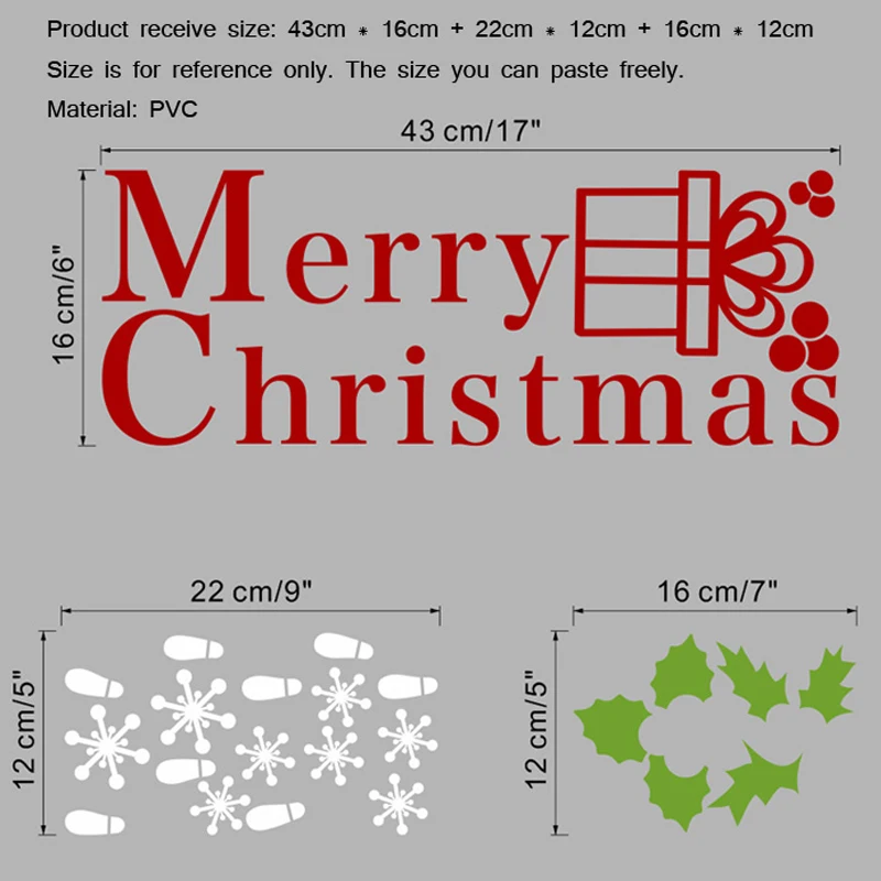 

Merry Christmas Wall Sticker Snowflake Christmas Festival Decorations Living Room Home Decor New Year Window Glass Door Stickers