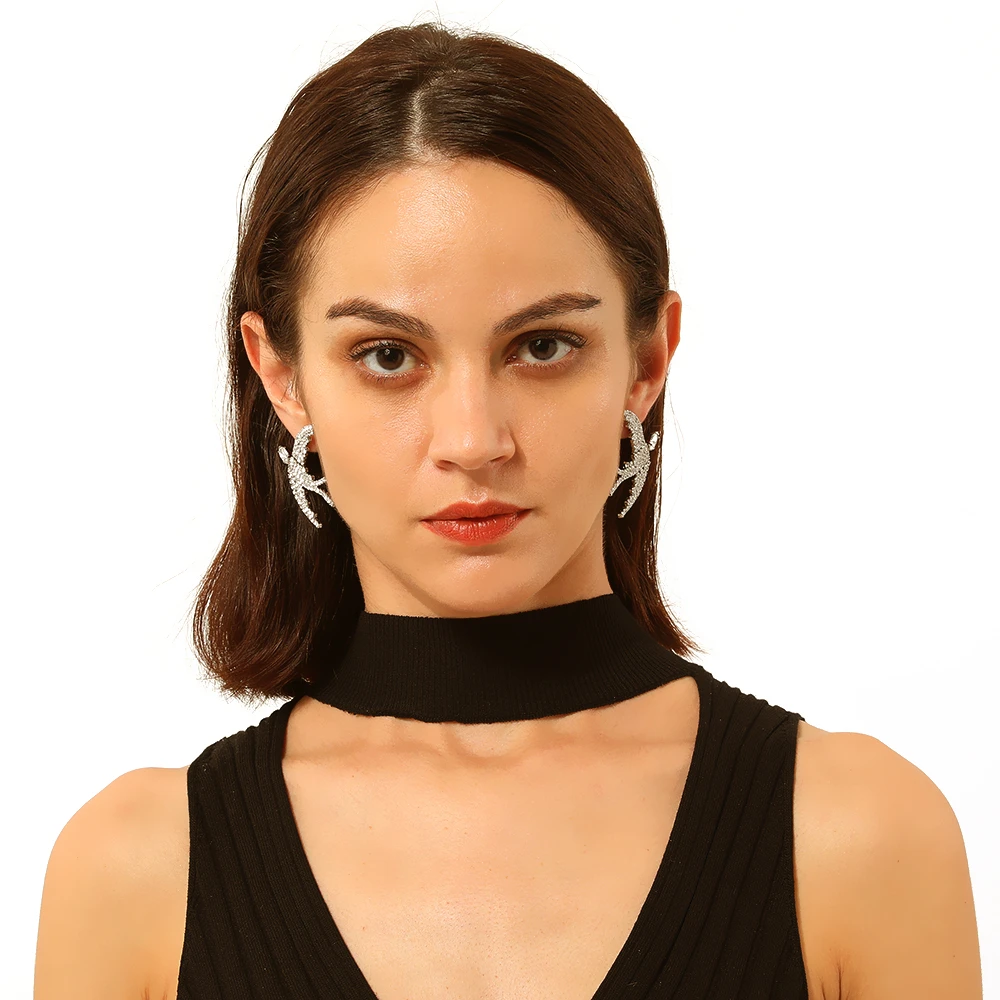 Женские серьги-капли в форме птицы из горного хрусталя модные серьги-подвески