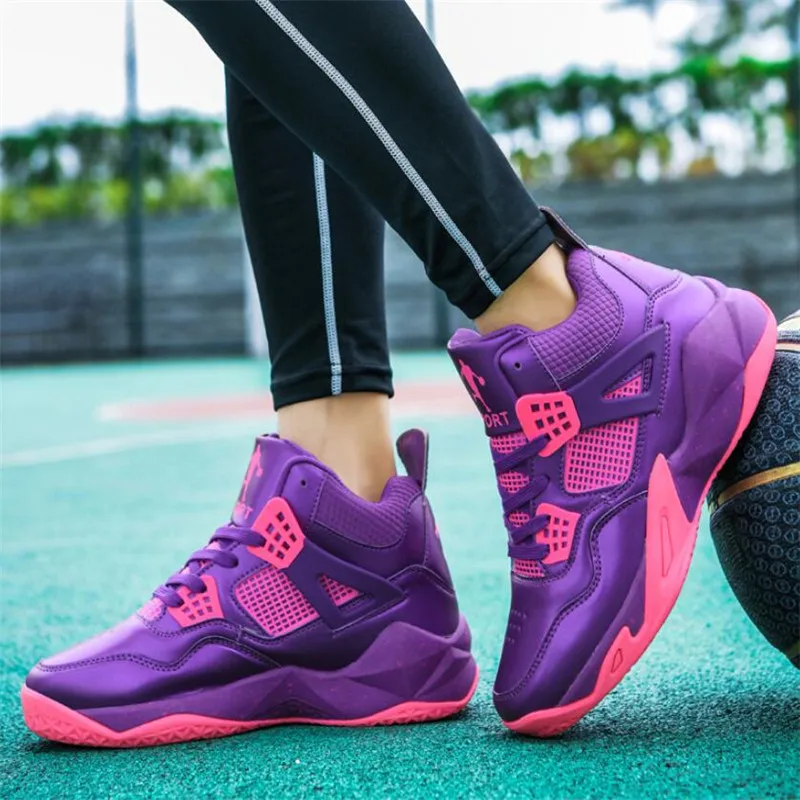 

Men Women High-top Basketball Shoes Mens Outdoor Breathable Sneakers Male Air Cushioning Shoes Couple Sport Combat Boots Unisex