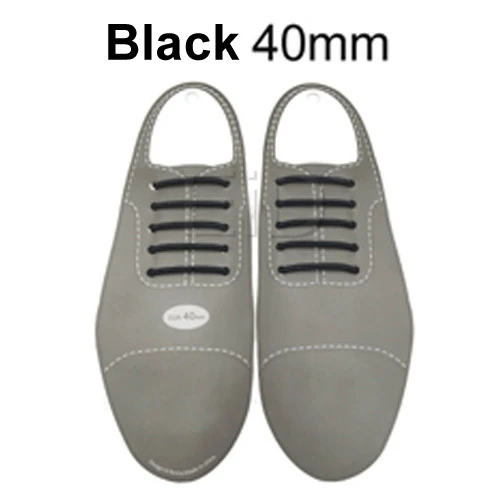 Black 40mm EiD 10 шт./компл. 3 размера Мужская и женская кожаная обувь без шнурки без завязок эластичная силиконовая обувь кружево подходит 2 цвета - Цвет: Black 40mm