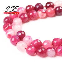 wholesale natural faceted magenta agates round loose beads stone beads 15 6 8 10 mm pick size for jewelry making diy bracelet
