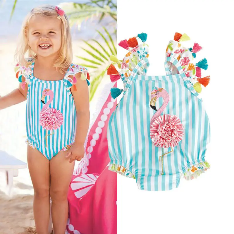 

Toddler Kids Baby Girls Flamingo Bikini Swimwear Brazilian Swimsuit Bathing Beachwear