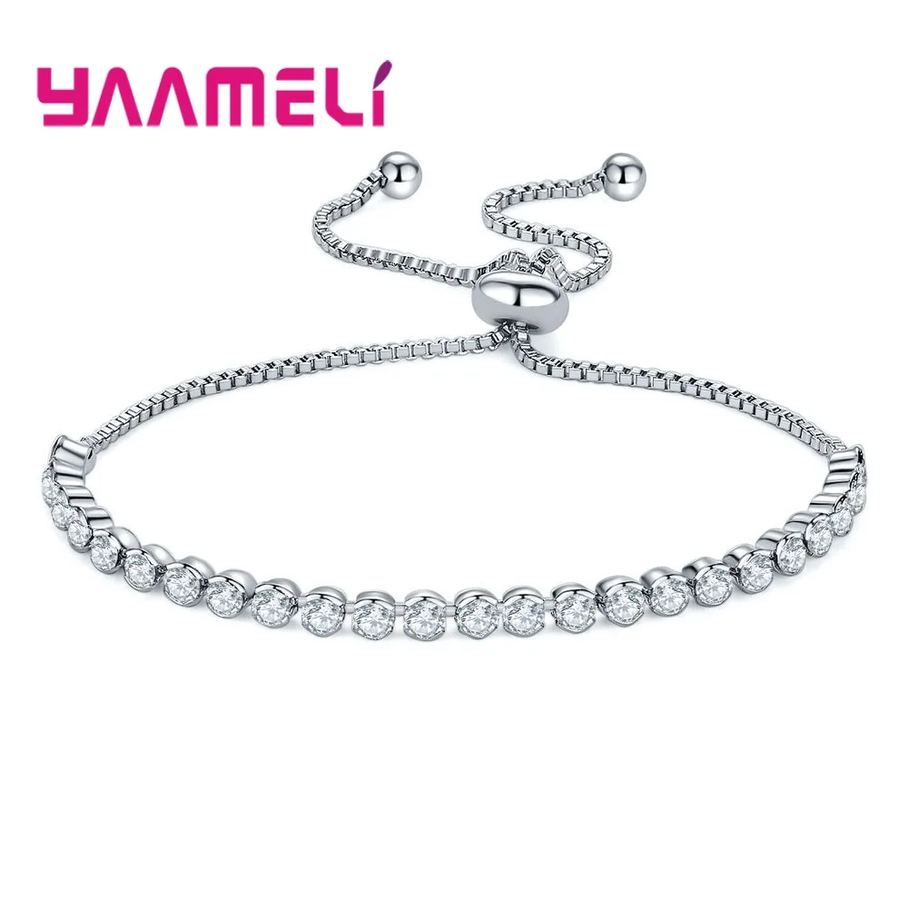 

Big Sale Women's Bracelets Wristlet Crystal Rhinestone 925 Sterling Silver Bangles Bracelet Jewelry Adjustable Wristband