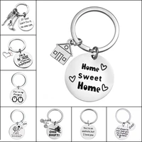 custom stainless steel keychain penguin house mother gift father tool key ring pendant i love you couple gift keychain
