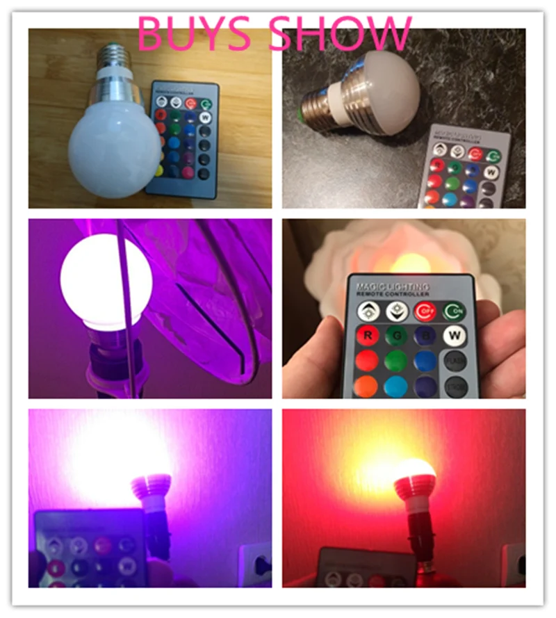 E27 E14 светодиодный LED 16 изменение цвета RGB Волшебная осветительная лампа 85-265 в 110 в 120 В Светодиодный прожектор в RGB 220+ ИК-пульт дистанционного управления