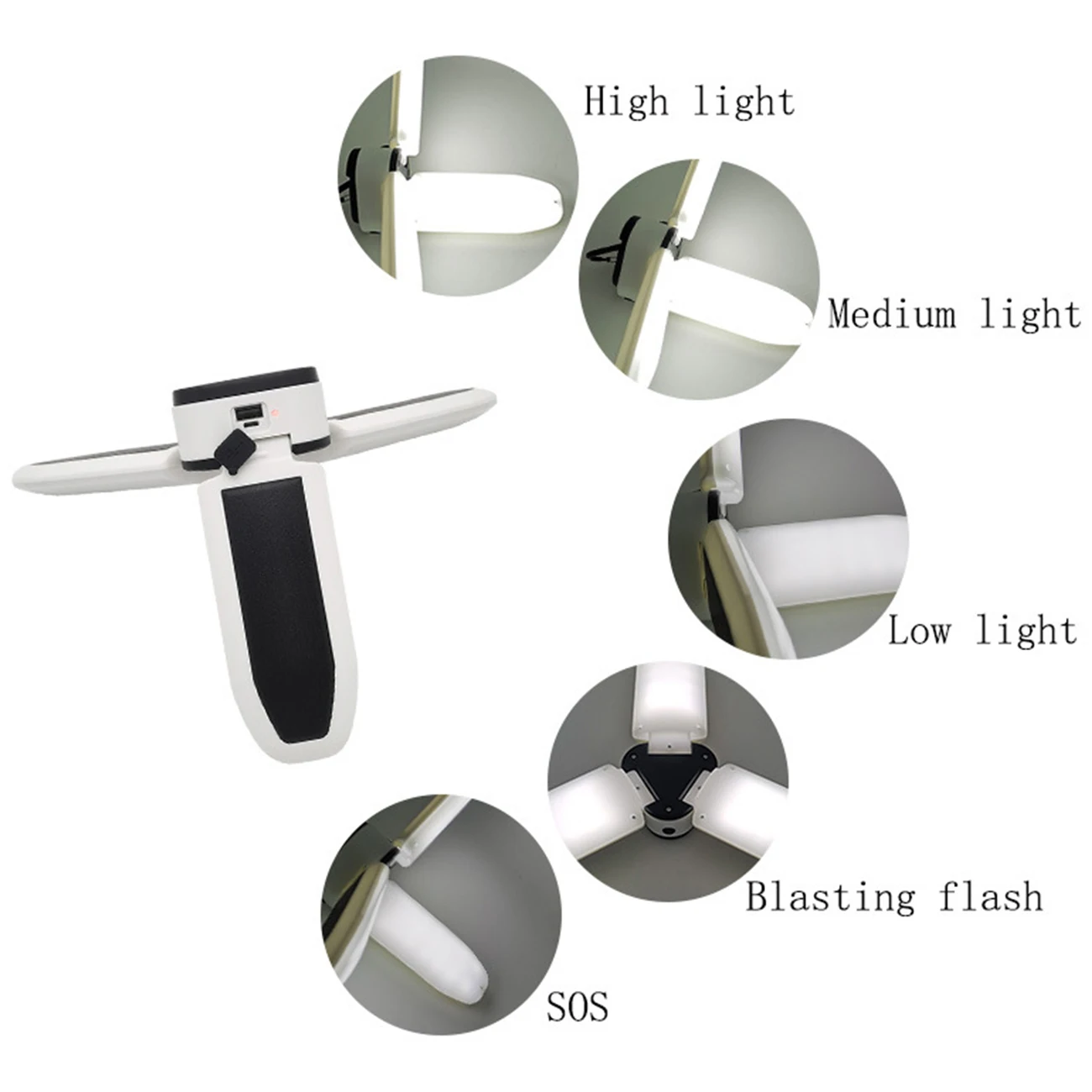 

Camping Lantern Led Solar Light 3 Leaf Folded Camping Light Rechargeable 5 Mode Portable Lamp Waterproof Indoor Outdoor Lighting