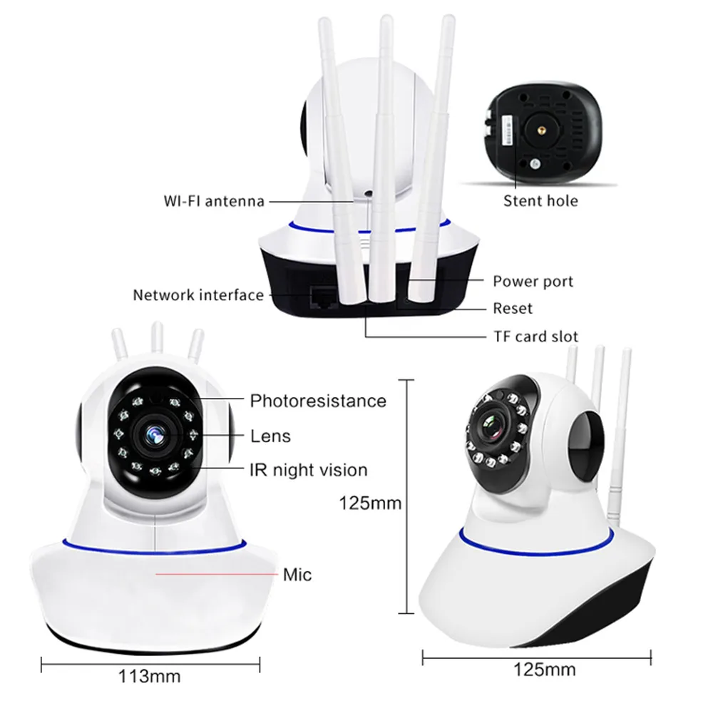 1080P IP камера наблюдения Wifi беспроводной домашний монитор для малышей ночного
