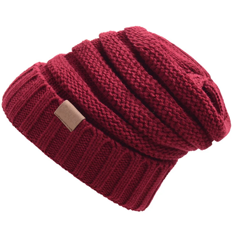 

Зимние шапки для женщин, вязаные крючком с голенищем «гармошкой», шапки-бини шапка с черепом; Зимняя Теплая Лыжная Шапка негабаритных капот ...