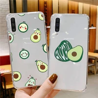 cute cartoon avocado phone case for xiaomi mi 11 ultra lite 10 redmi note 9 8 7 9a k30s k40 pro transparent coque