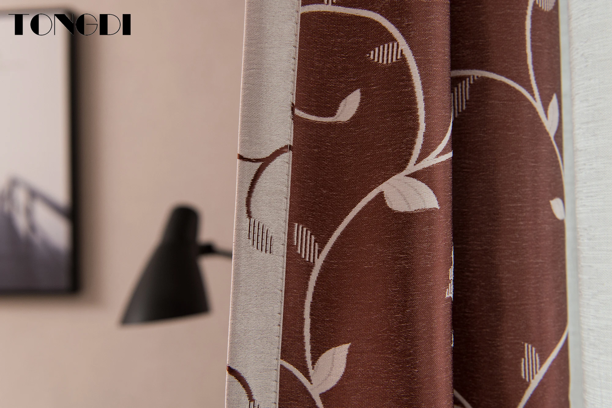 Плотные Занавески TONGDI современные волнистые листья утолщенные элегантные