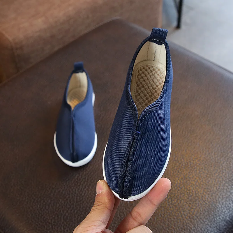 Туфли Hanfu для мальчиков детские тканевые кроссовки обувь с низом из сухожилий