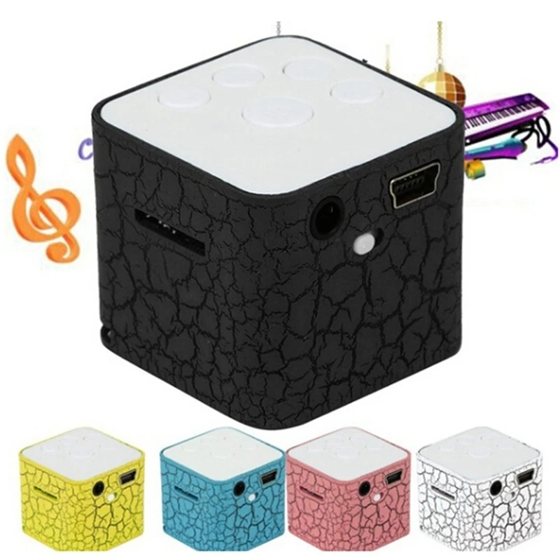 External Sound 120Mah Mini USB 4h MP3 Player 32x30x30mm Colorful Light 3.5mm Mp3 Music Support TF SD Card With Speakers B | Электроника