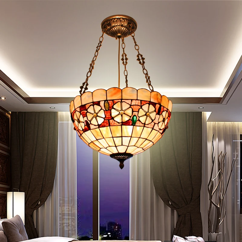 Европейский Средиземноморский ретро подвесной светильник Тиффани в виде