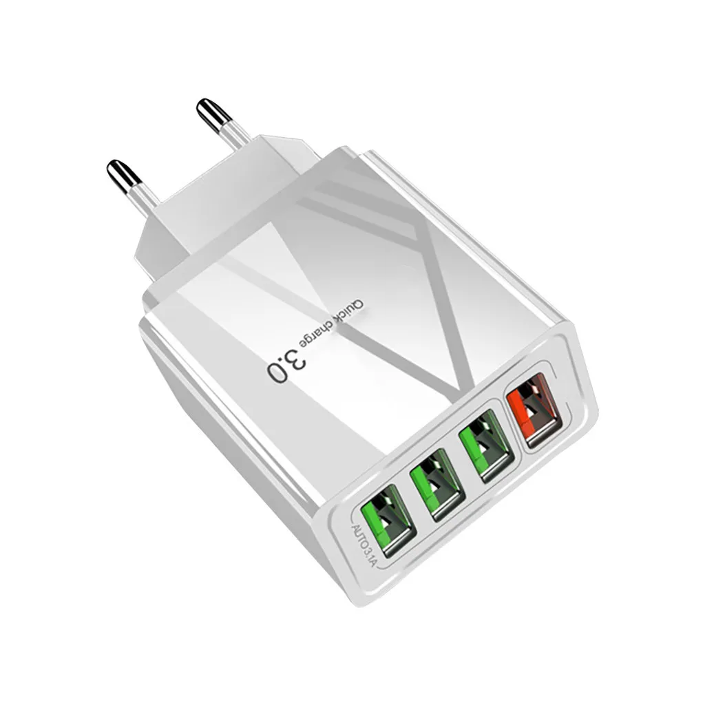 Ouhaobin 30 Вт Быстрая зарядка 3,0 4 порта USB зарядное устройство USB быстрое зарядное устройство QC3.0 США/ЕС/Великобритания штепсельный адаптер - Тип штекера: EU Plug