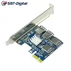 Райзер USB 3,0 PCI-E Express от 1x до 16x Райзер-карта адаптер PCIE с 1 на 4 слота карта множителя порта PCIe для майнинга биткоинов BTC