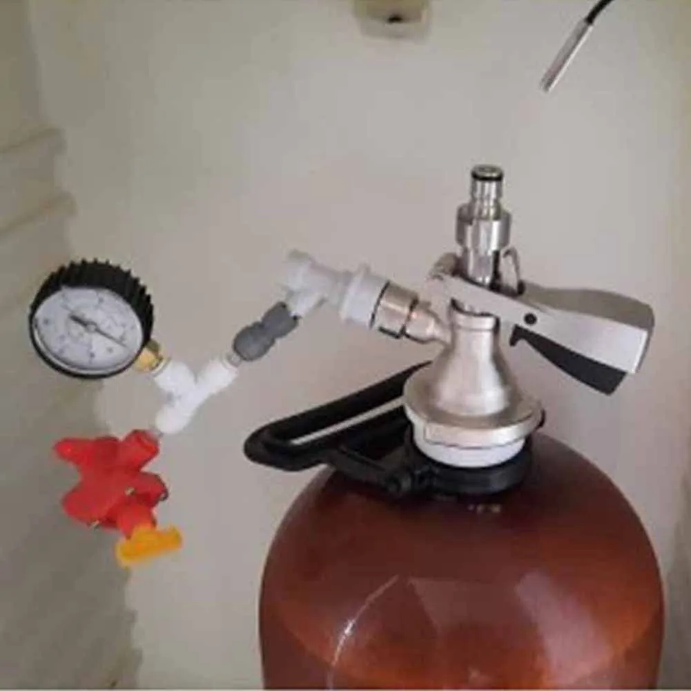 

Ball Lock Gas & Beer Keg Disconnect 3/8 Connector Homebrew Draft Beer Dispenser Ball Lock Disconnect With FFL 3/8" Push-fit