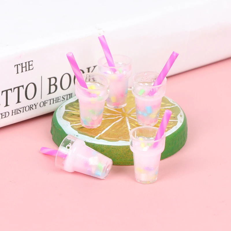 

4/5/10pcs Simulation Miniature Three-Dimensional Pearl Milk Tea Cup Scene Model
