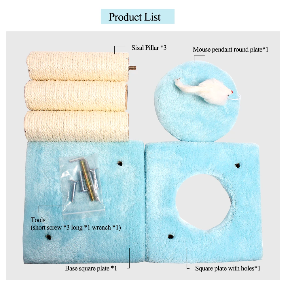 Трехслойная кошечка прыгающая платформа сизаль дерево скалолазающая колонна