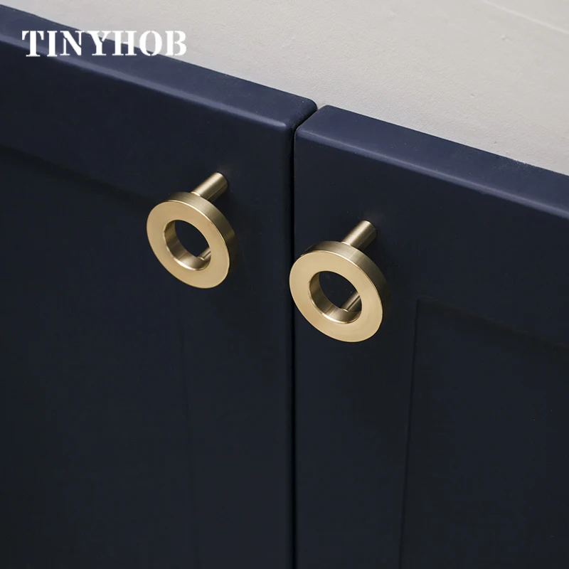 Круглые латунные ручки в скандинавском стиле ящик с ручками для комода золотая