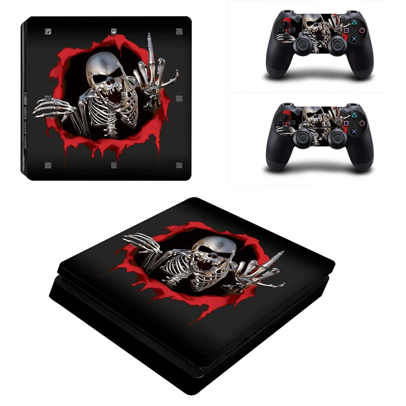 Защитная Виниловая наклейка для консоли Sony Playstation 4 Slim + на 2 контроллера PS4 S|vinyl