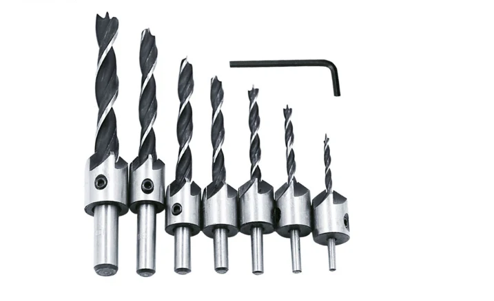 Factory wholesales 7pcs/4pcs Flute Countersink Drills Bit HSS Drill Bits Reamer Set For Woodworking Chamfer | Инструменты