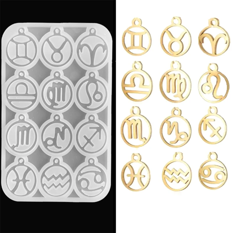 

Twelve Constellations Epoxy Resin Mold Bracelet Necklace Silicone Mould DIY Mold