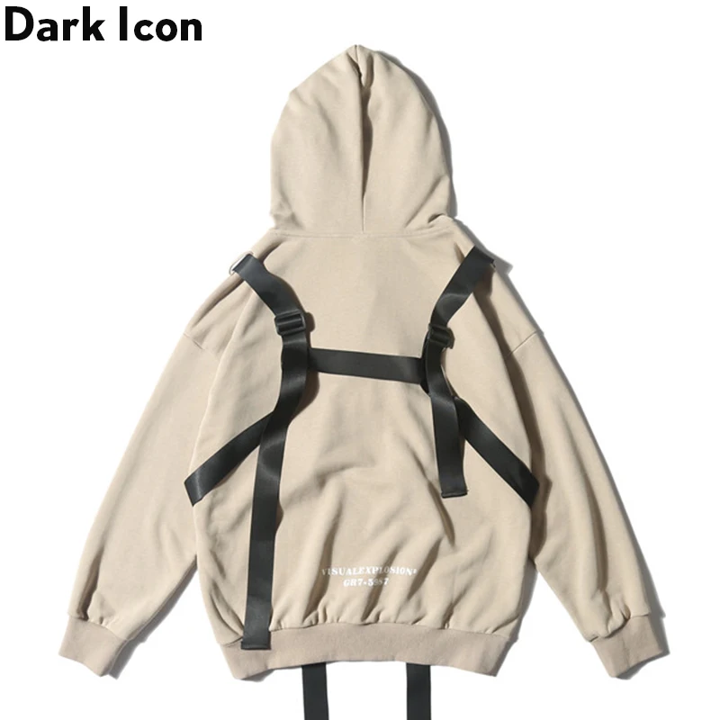 Толстовка с капюшоном Dark Icon толстовка в стиле хип хоп со съемной лентой