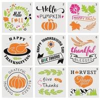 9pc stencil thanksgiving painting template diy scrapbooking coloring embossing accessories decor office school supplies reusable