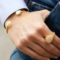 2021 new design open bangle ring sets dubai bridal elegant jewelry for women wedding brincos para as mulheres