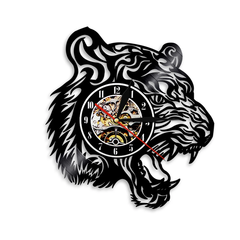 Персонализированные декоративные настенные часы 12 дюймов с леопардовым принтом