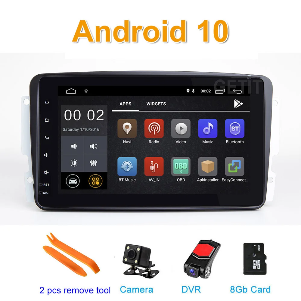 DSP 8 &quotAndroid 10 0 автомобильный Радио Мультимедиа Стерео gps для Mercedes Benz CLK W209 W203 W463 W208