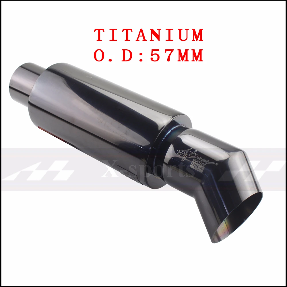 TITANIUM 57MM Автомобильный Стайлинг выхлопной трубы глушители хвост универсальный высокое качество нержавеющая сталь мотогонок глушители изгиб глушители 63 мм - Цвет: TITANIUM 57MM