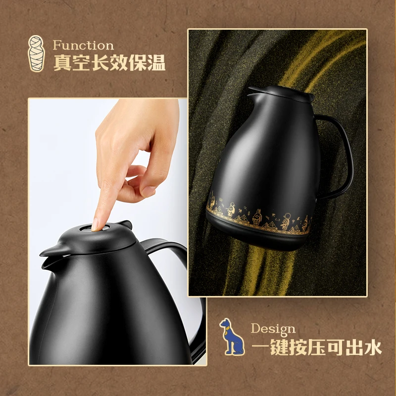 1L чайники чайник горшок Пингвин изоляция с двухслойным лайнер бутылка для