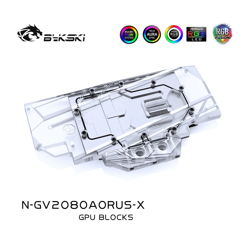 Водяной блок Bykski для GIGABYTE AORUS RTX2080 Xtreme 8G / N2080AORUS /2070 полное покрытие медная лампа/RGB