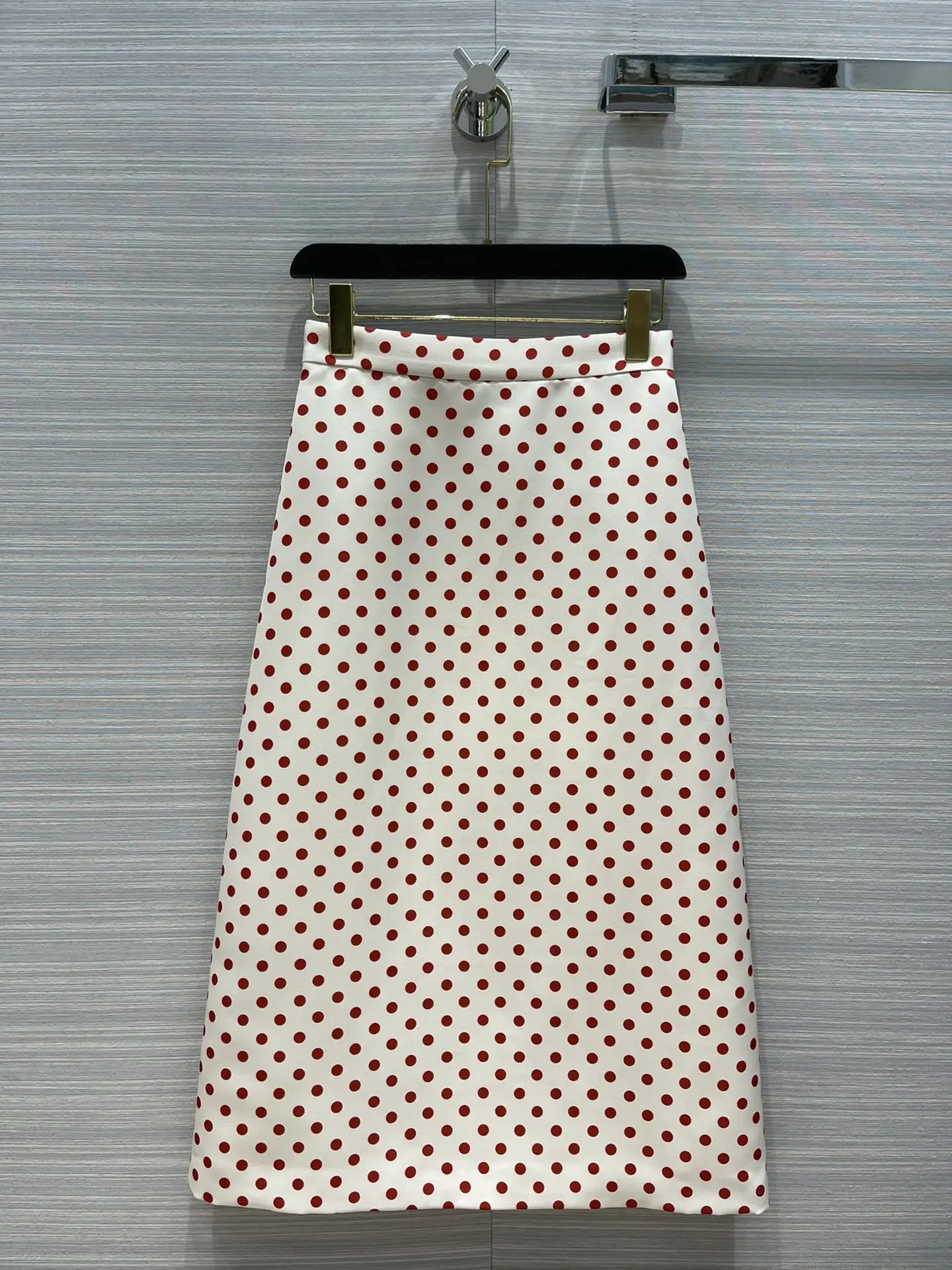 

Женская юбка в горошек, Красная приталенная трапециевидная юбка из полиэстера с высокой талией, весна 2021