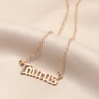 Женское Ожерелье с буквами зодиака, золотистое ожерелье с подвеской в виде букв алфавита